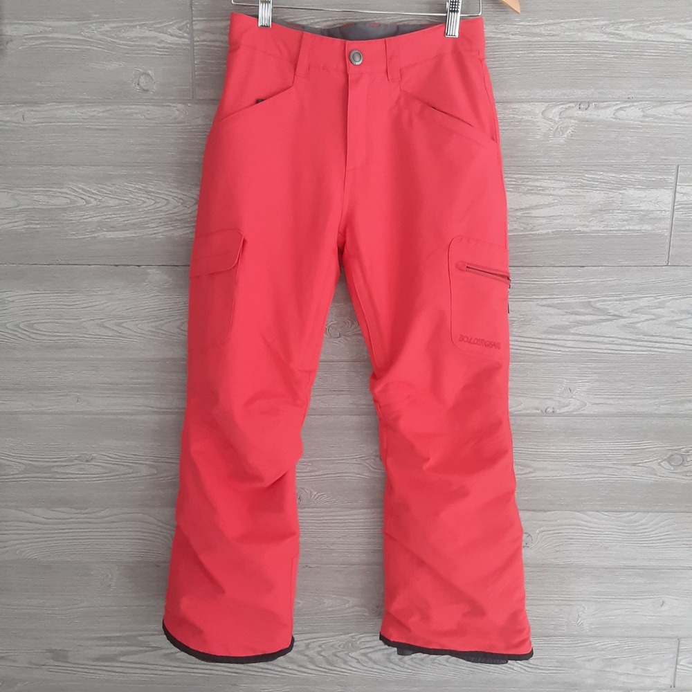 Boulder Gear Youth Large Red Insulated-=Vented Snow Pants Cargo Ski Snowboard